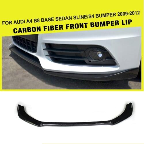 Carbon Fiber / FRP Car Front Bumper Lip Spoiler Splitters for Audi A4 B8 S4 S-line Sedan 4-Door 2009 - 2012