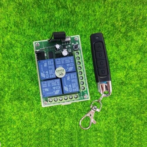 433mhz 315mhz Universal DC 12V 24V 10A 4 channel RF Wireless Remote Control system Receiver Transmitter Lighting