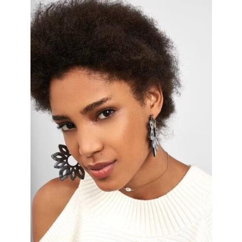 Vintage Leopard Hollow Flower Acrylic Stud Earring Girl boucles d'oreilles Big Exaggerated Tortoiseshell Earrings Female Jewelry