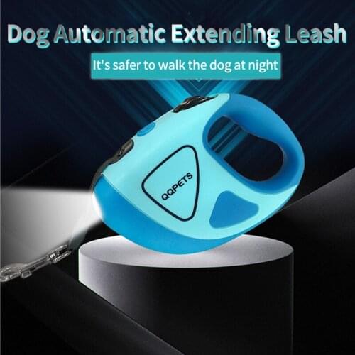 3/5m Durable Dog Leash With Lights Automatic Retractable Nylon Cat Lead Extension Puppy Walking Running Lead Roulette For Dogs