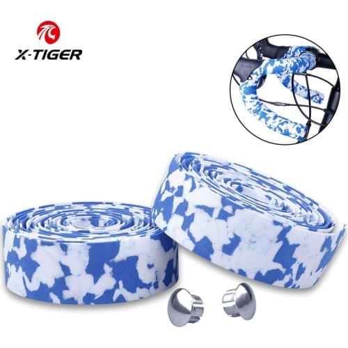 X-TIGER Bike Handlebar Tape 2pcs Breathable Cycling Handle Bar Belt Sweat Abosrption Shock-absorbing Road MTB Bicycle Grip Strap