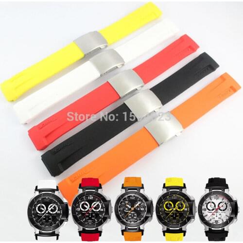 T-RRCE Expert Black Silicone rubber Strap T048 Watch band for T048417A 21mm