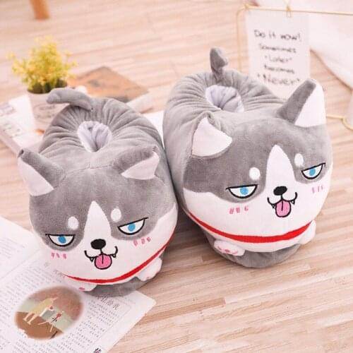 Winter Indoor Warm Couple Cartoon Cotton Shoes Unisex Home Floor Non-slip Cotton Slides Warm Indoor Casual Furry Soft Slippers