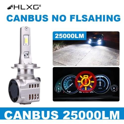 100W Real Power H7 LED 3570 LED 25000LM Canbus H4 H11 9005 9006 H8 H9 HB3 HB4 LED Car Headlight Bulb Fog Lamps 6500K White hlxg