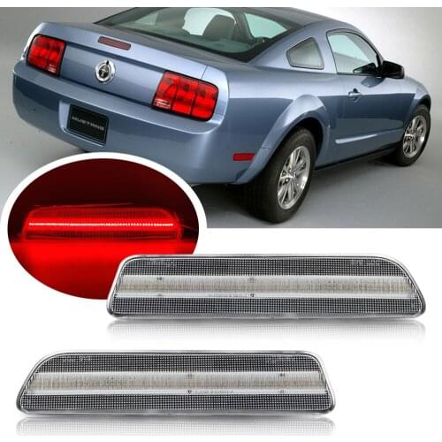 2PCS for Mustang Red Parking Lamp LED Rear Side Marker Light For Ford Mustang 2005-2009 Clear Lens