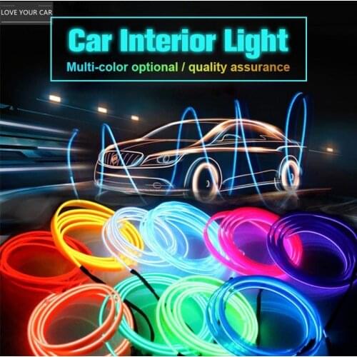 3M car interior LED lamp clip-type luminous line atmospheric light bar in cold light to decorate auto parts