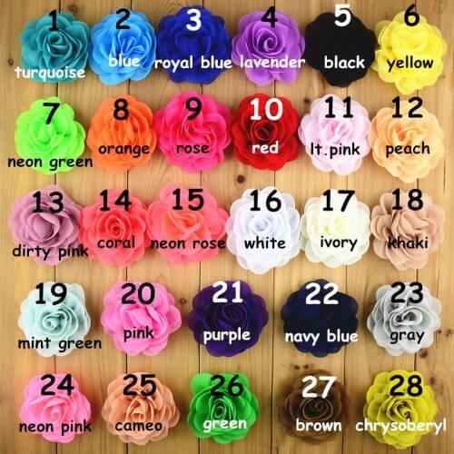 30 pcs/lot ,8cm rose chiffon flower for girls DIY apparel hair accessories headband Corsage Supplies