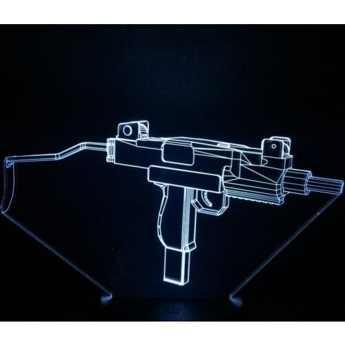 Gun Series 3D Gaming Room Night Light Quarto Setup Luces Decor RGB Games Lampa For Gamer Deco LED Luz Bedroom Decoration Gift