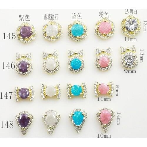 5pcs/pack Korea 3D Nail Art Kawaii Accessories luxury Zircon Nail Parts Glitter Rhinestone Charm Jewelry Alloy Nail Deco Tips