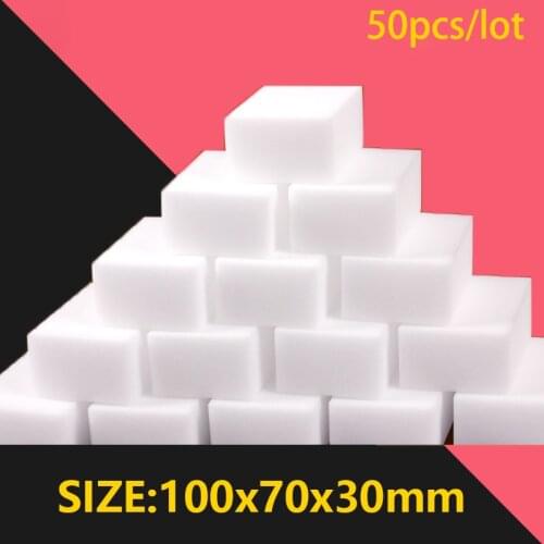 50pcs/lot Magic Sponge Eraser 100x70x30mm Melamine Sponge Cleaner Bathroom Kitchen Cleaning Sponges Household Cleaning Tools