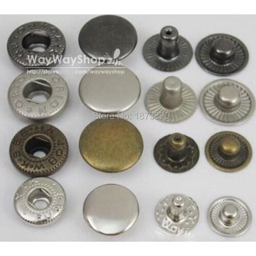 500 sets 15mm 5/8'' Rapid Rivet Button Snaps Fasteners For Leather craft 5 color Choice 4IN1