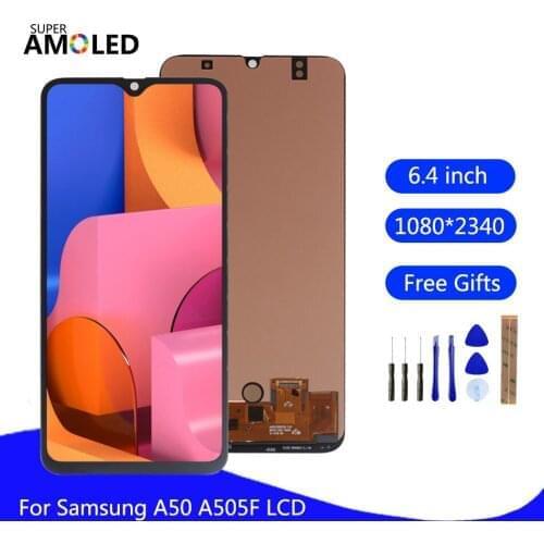 Amoled For Samsung Galaxy A50 A505 A505F/DS SM-A505FN/DS LCD Display Touch Screen Digitizer Assembly For Samsung A50 A505F LCD