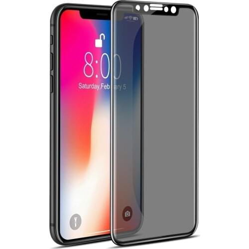 For iPhone X Tempered Glass Anti Glare Privacy Full Cover Screen Protector Display Protection Privacy Film For iPhone X 8 7 plus
