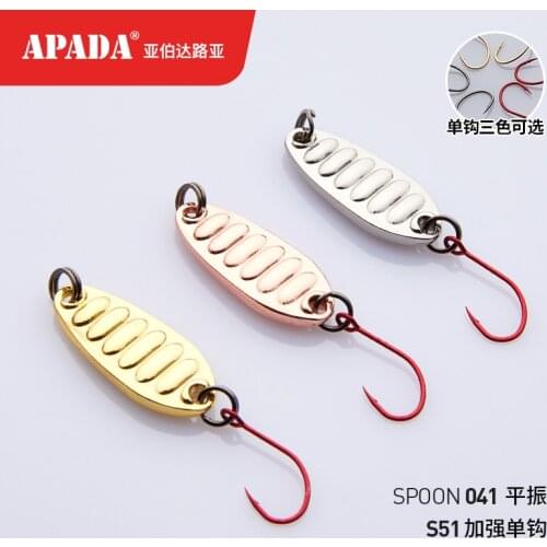 APADA Spoon 041 Plane vibration 3g-10g Strengthen Single Hook Zinc alloy Metal Spoon Fishing Lures Trout