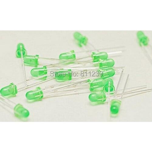 Free shipping 1000pcs Green LED 3MM Green light-emitting diode Green turn Green