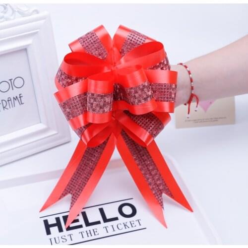 Large Diamond Ribbon Butterfly Knot 10Pcs 5cm Gift Wrapping Wedding Car Door Pull Flower Decoration Fashion Ribbon Draw Flowers