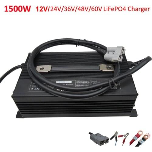 1500W 24V 40A 36V 30A 48V 25A 60V 20A 72V 15A LiFePO4 Battery Charger Output 29.2V 43.8V 58.4V 87.6V Golf Cart Forklift