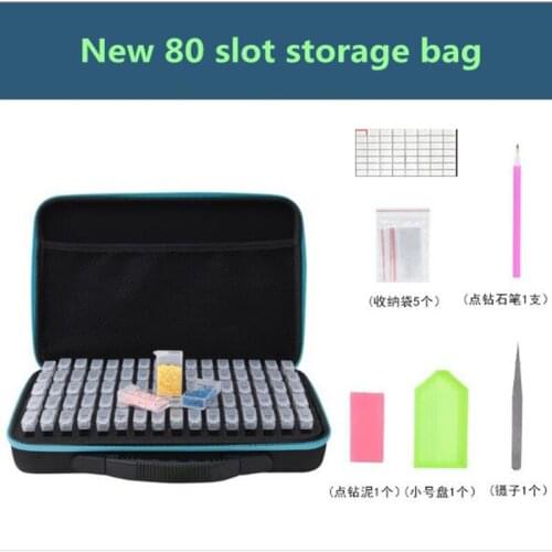 Stone Storage Accessory 80 Grids Storage Boxes Display Box Diamond Painting Cross Stitch Resin Rhinestone Beads Storage Bag Case