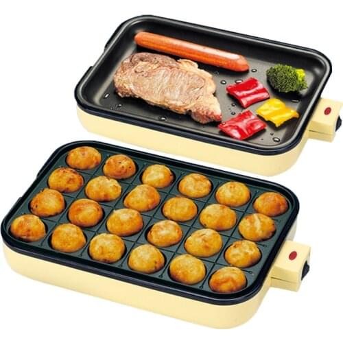 DMWD Multifunctional 2 Moulds Electric Griddle 24 Holes Octopus Balls Maker Barbecue Pan Takoyaki Machine 220V