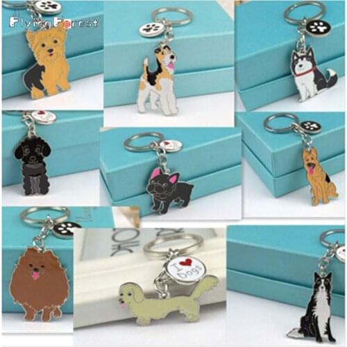 NEW Pet Dog Pendants car Keyring Tag key Jewelry Women Keychains pug dachshund Bag Charms Keyring Gifts for best friend