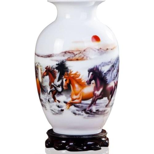 Ceramic Vases Pottery Decoration Living Room Flower Arrangement Modern Home Simple TV Cabinet Ceramic Gift