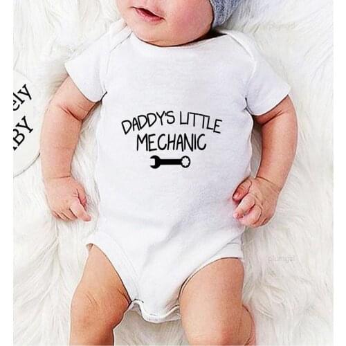 Daddys Little Mechanic Printed Baby Boy Clothes Set Winter Newborns Romper Toddler Shower Gifts Children Jumpsuits Kids Outfits