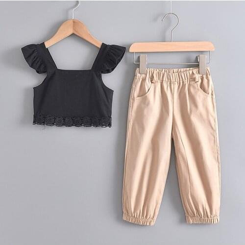 Kids Girl Clothing Sets 2021 New Summer Girls Solid Outfits Casual Clothes Baby Girl Cool Clothes Fashion Children Suits 2 6Y