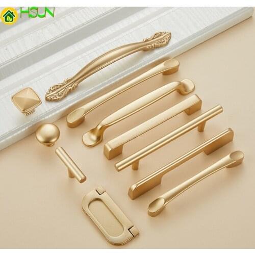Furniture Cabinet Handle Matt Gold Metal Drawer Dresser Kitchen Cupboard Wardrobe Closet Door Pull Home Hotel Hardware Long Knob