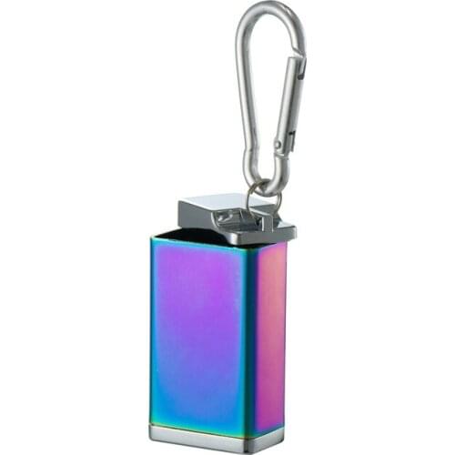 Metal Creative Personality Portable Ashtray Keychain Outdoor Carabiner Mini Windproof Ashtray Regalos Para Hombre Originales