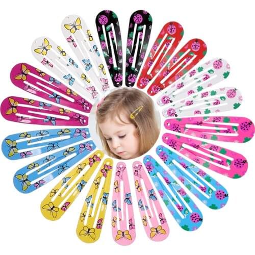 20Pcs/set Baby girls Cute Printed hair clips Hairpins Headwear Headband Kids Snap Hairclips Hairbands Barrettes Hair Accessories