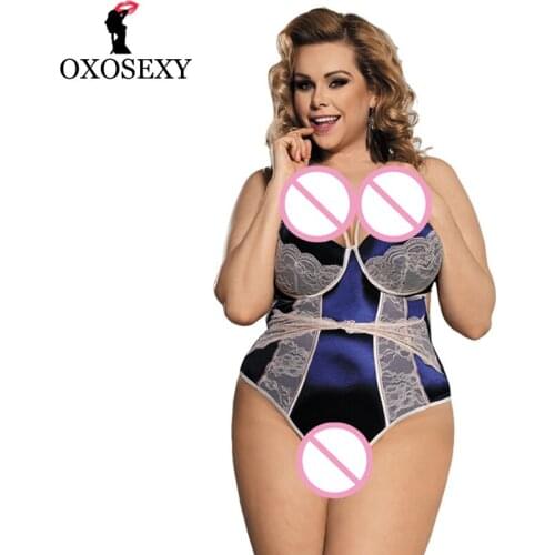 Xxxl 5xl Plus Size Lingerie Women Teddy Sexy Erotic Lingeries Hollow Out Lingerie Sexy Hot Erotic Babydoll Chest Pad V Neck 175