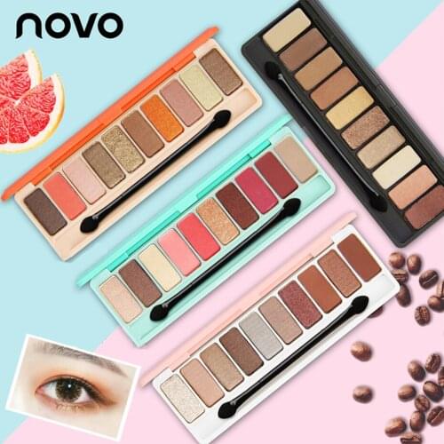 NOVO Fashion eyeshadow palette 10Colors Matte EyeShadow naked palette Glitter eye shadow MakeUp Nude MakeUp Set Korea Cosmetics
