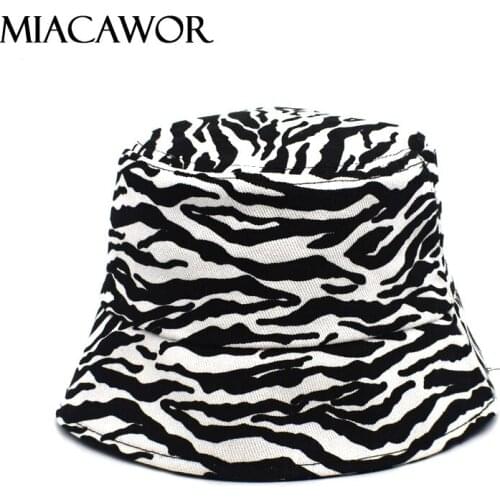 MIACAWOR New Korean Basin Cap Print Women Bucket Hat Casual Panama Girl Bucket Cap Outdoor Travel Fisherman Hat M119