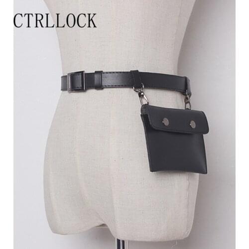 CTRLLOCK Harajuku Waist Pocket Adjustable Belt Stylish Pendant Womens Belt Wide Waist Cover 2021
