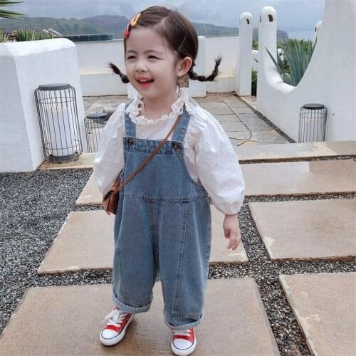 Spring Autumn New Kids Shirts 2-7 Years Baby Girls Long Sleeve White Shirt Baby Clothes Korean Fashion Lace Blouse Tops for Girl