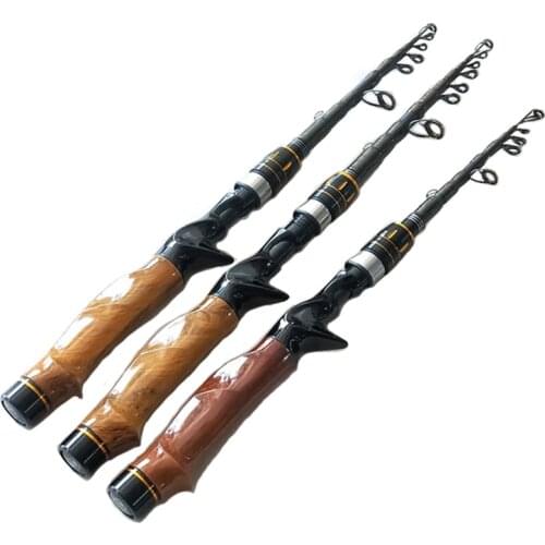 High Quality Hand Made Carbon Rod Telescopic Fishing Rod Casting Spinning Rod Travel Rod 5-25g Fishing Pole 1.6m-2.7m