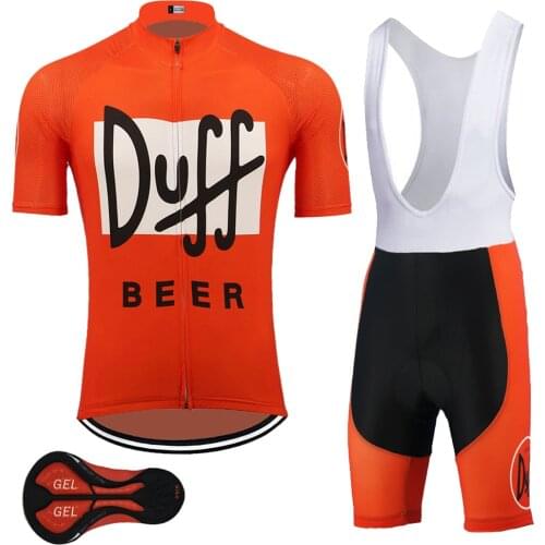 Cycling jersey set 2021 beer Duff cycling clothing ropa Ciclismo Breathable bib shorts high elasticity gel pad