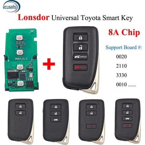 Lonsdor 8A Smart Key Universal Remote for Lexus Toyota for K518 KH100 Key Tool Support Renew and Rewrite 0020 2110 3330 0010
