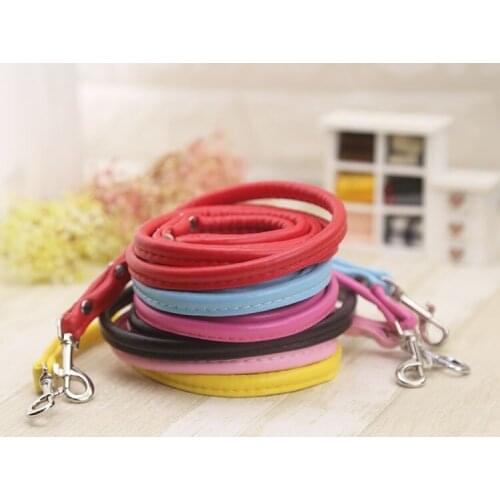 High Quality Pet Dog Leash Rope Plain Pu imitation Training Lead Pet Dog Leash Dog Strap Rope Traction Dog Harness Collar Lead