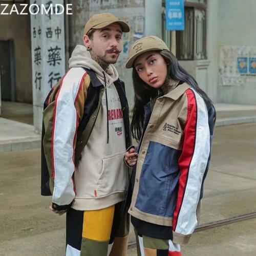 ZAZOMDE Hip hop Jacket Men Autumn Cotton Windbreaker Pilot Coat Men Streetwear Men Cargo coat Outerwear Jacket Male Clothes