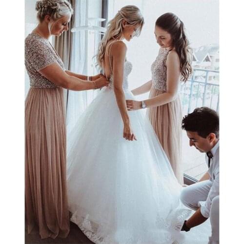 Sexy Wedding Dress 2020 Boho Long Backless White Beach Appliques Lace Sexy Princess Bride Dress Free Shipping Vestido De Noiva