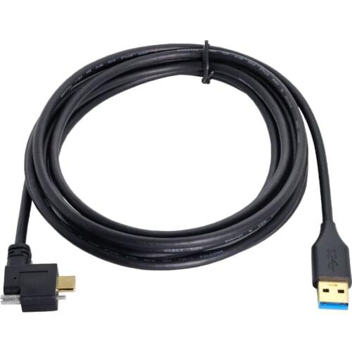 Zihan Left Right Angled USB 3.1 Type-C Single Screw Locking to Standard USB3.0 Data Cable 90 Degree for Camera