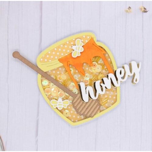 ZLDECOR Honey Pot Shaker Metal Cutting Dies Stencils for DIY Scrapbooking Decorative Embossing DIY Paper Cards