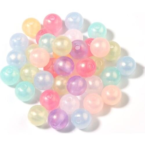 100Pcs/Lot 9.5mm Acrylic Ball Beads Mix Color Round Shape 2mm Hole For Diy Bracelet Necklace Jewelry Making Accessories