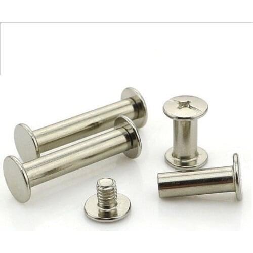 1000pcs Silver 5mm*6mm Nickel Plating Album Books Screw Lash Rivet Screw Joint Screw Recipe Nail Binding Screws Scrapbook