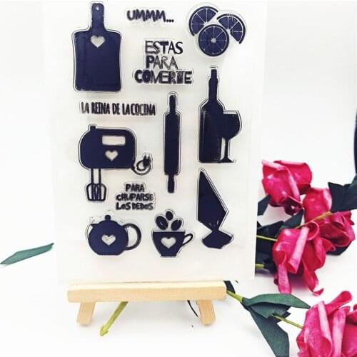 11*16CM Hot selling Red wine bottle transparent clear stamp / silicone seal roller stamp DIY scrapbook album / card production