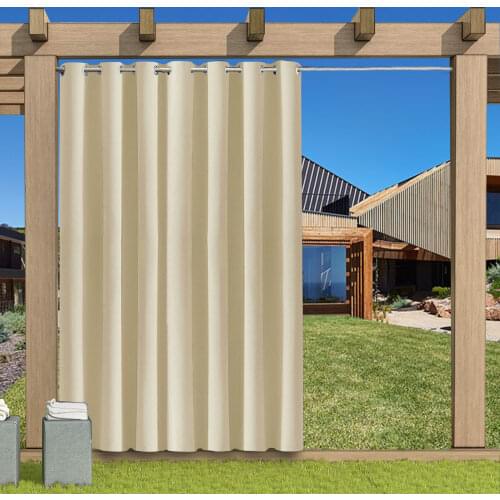 Indoor Outdoor Curtains Waterproof Thermal Insulated Curtains Panel Sliding Tab Top Outside Blackout Patio Curtains for Porch