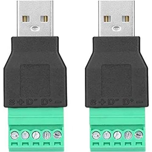 2 USB Male to 5Pin Adapter Connector Signal Plug Power Supply Module Terminal Connector Free Welding