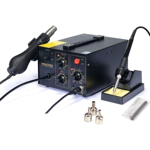 220V YIHUA 852 Anti-static 2 in 1 Flat IC Rework Station Brushless Fan Hot Air Gun for Phones and Laptops Repairs