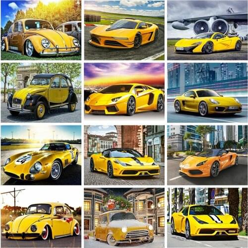 5D DIY Square/Round Drill Diamond Embroidery Car Scenery Diamond Painting Cross Stitch Full Square Rhinestone Mosaic Home Decor